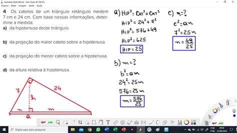 24 06 2020 Teorema De PitÁgoras ExercÍcios Youtube