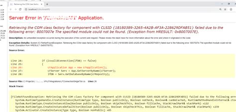 Retrieving The Com Class Factory For Component With Clsid 474a00cf 8b0f 4656 A5ac B450549172b8