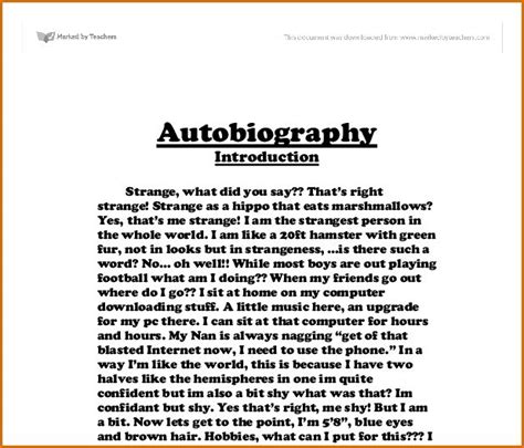 8 Example Of Autobiography About Yourself Essay Examples