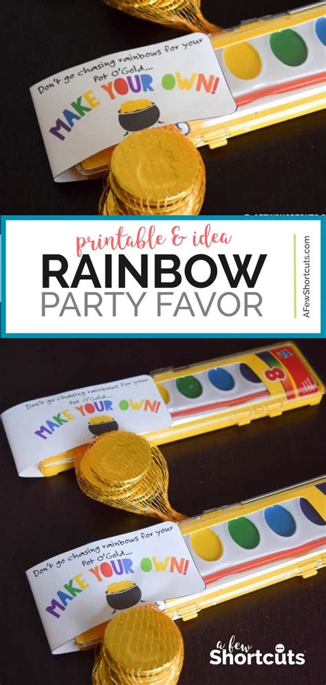 Make Your Own Rainbow Printable Rainbow Party Favors A Few Shortcuts