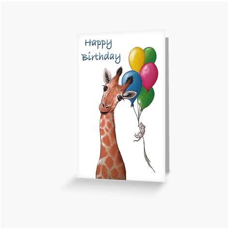 Giraffe Birthday Greeting Card By Kpc Art Redbubble