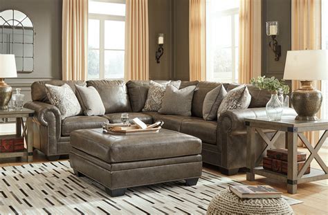 Check spelling or type a new query. NEW Traditional Sectional Living Room Taupe Brown Leather ...