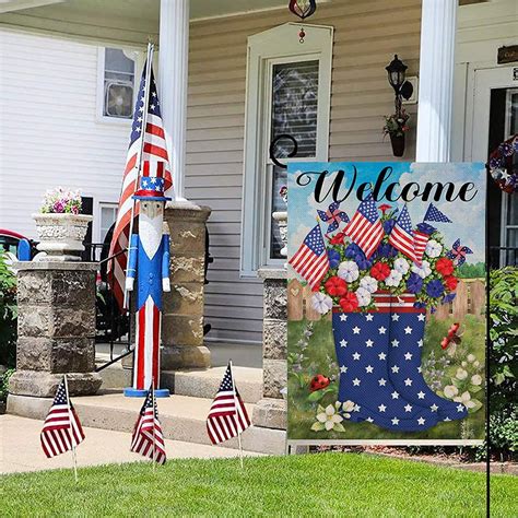 Welcome July 4th Decorative Garden Flag House Yard American Etsy