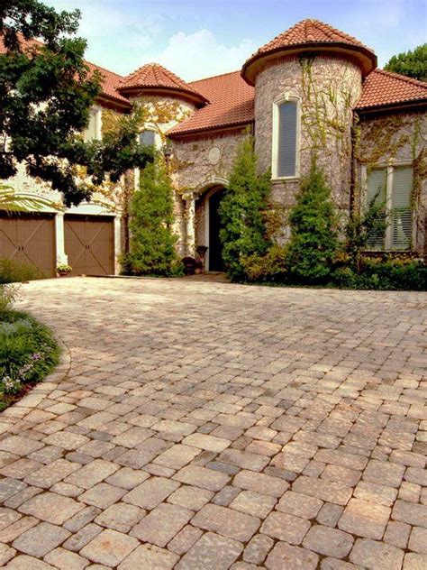 Great Neutral Color Driveway Paving Stones Pictures Brick Pavers For