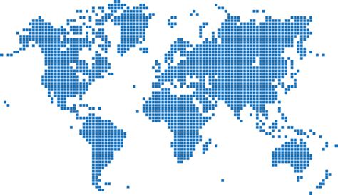 Blue Square World Map 13271366 Png