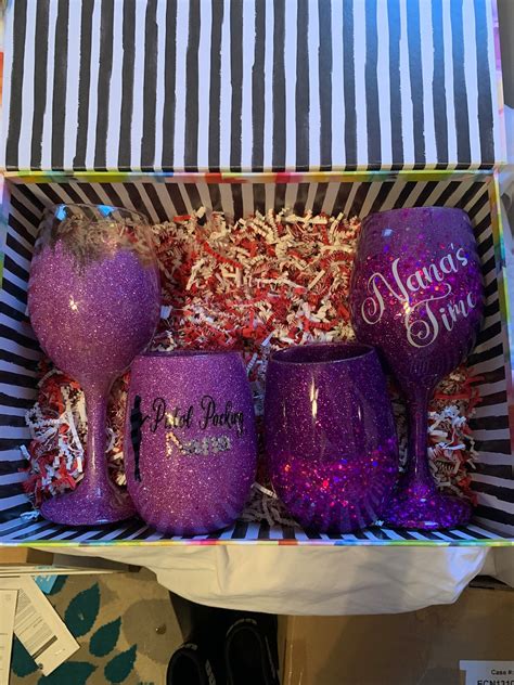 custom stem and stemless wine glass set etsy