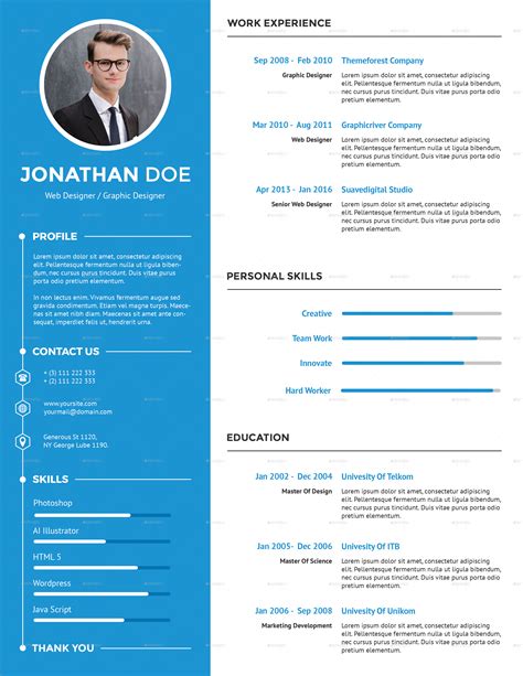 Clean Creative Resume Preview Graphicriver In 2020 Creative Resume