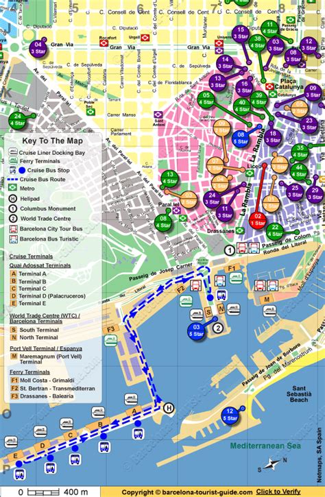 Barcelona Cruise Port Area Map