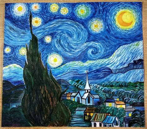 Painting Of Starry Night Vincent Van Gogh By Raven Black4488 On