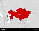 Politische Karte von Kasachstan mit mehreren Regionen Stockfotografie ...