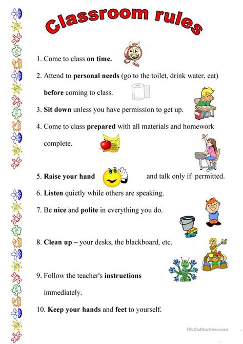 Guidelines For Kindergarten Classroom Rules David Simchi Levi