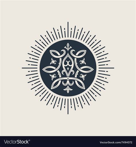 Calligraphic Luxury Symbol Emblem Ornate Decor Vector Image