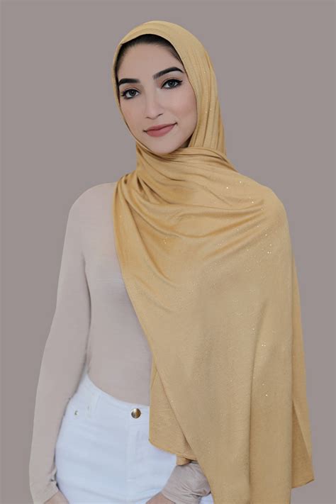 Small Shimmer Jersey Hijab Nude