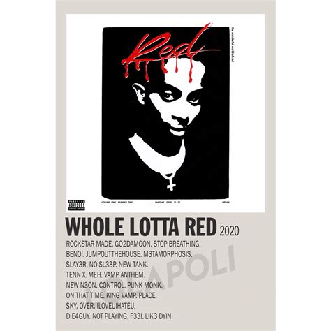 Whole Lotta Red By Playboi Carti Album Cover Poster Size 148cm X 21cm