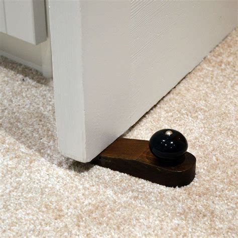 Nicola Spring Traditional Wooden Wedge Door Stop Black