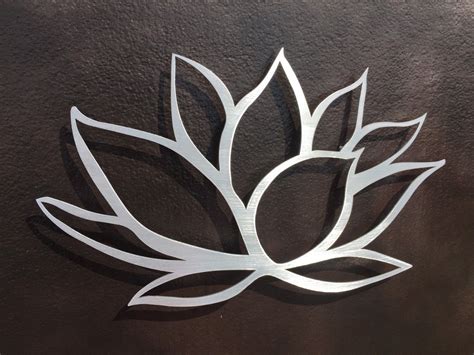 Brushed Lotus Flower Metal Wall Art Lotus Metal Art Home
