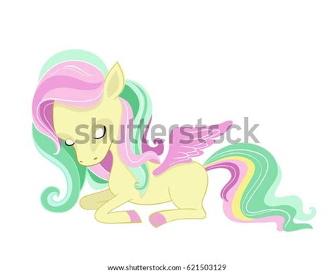 Illustration Very Cute Unicorn Pastel Colors Arkivillustrasjon 621503129