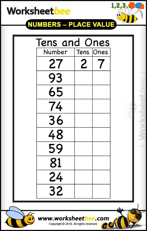 Tens And Ones Worksheets Grade 1 Math Place Value Worksheets 2 Digit