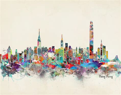 A collection of the top 63 hong kong skyline wallpapers and backgrounds available for download for free. Hong Kong Skyline Painting by Bri Buckley