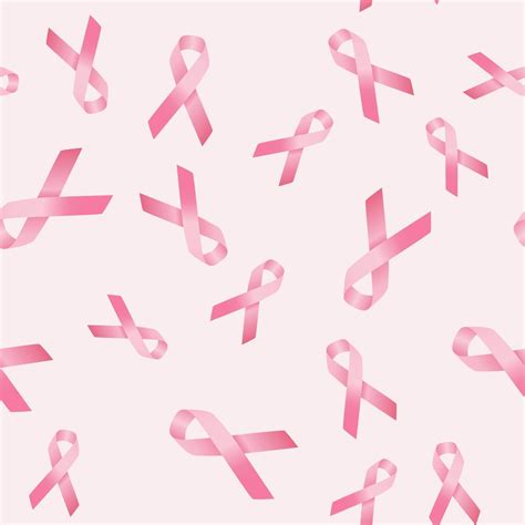 Breast Cancer Awareness Seamless Pattern Of Pink Ribbon On Pink