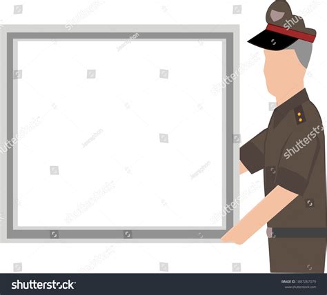 Police Holding Sign Frame Border Thai Stock Vector Royalty Free