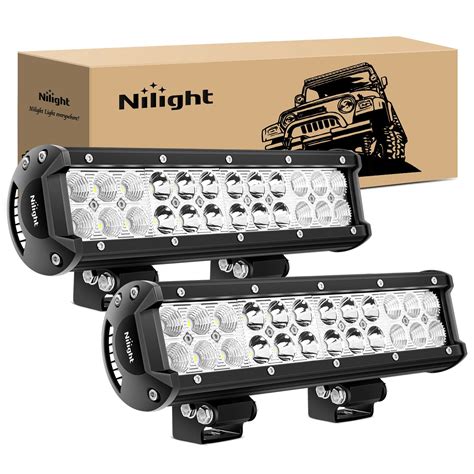 Nilight Led Light Bar 2pcs 12 Inch 72w Spot Flood Combo Led Off Road