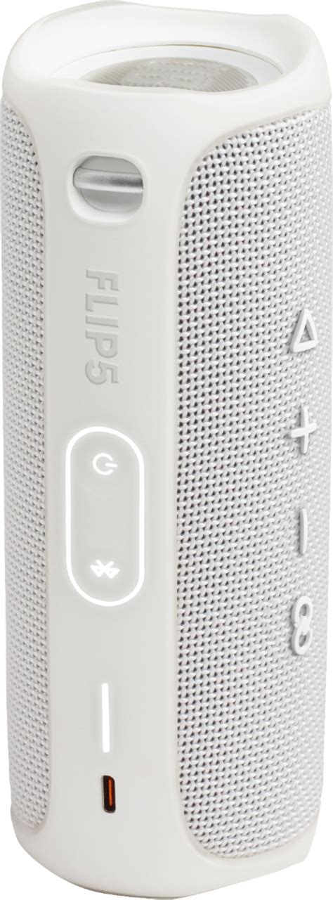 Jbl Flip 5 Portable Bluetooth Speaker White Steel Jblflip5whtam Best Buy