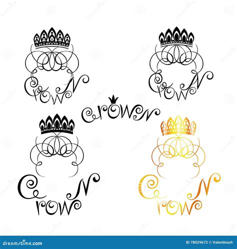Logo Royal Crown On Queens Head With Lettering Stock Vector