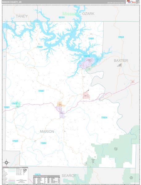 Marion County Ar Wall Map Premium Style By Marketmaps
