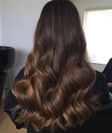 Long Brown Layers With Butterscotch Balayage Hair Styles Long Hair