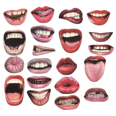 Funny Mouth Lips Photo Magazine Collage Plakat Design Photocollage