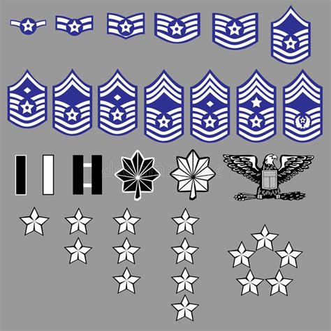 Us Air Force Rank Insignia A Complete Set Of Us Air Force Rank