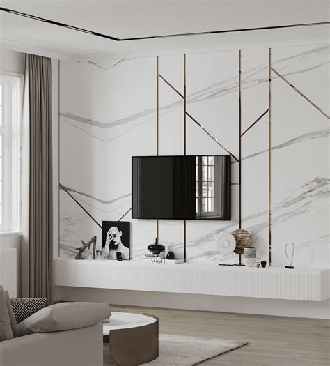 Marble Tv Wall Interior Design Ideas