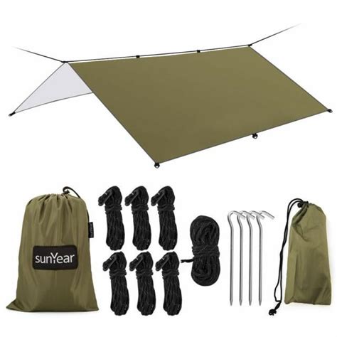 Hammock Rain Fly Tent Tarp Waterproof Oxford Shelter Lightweight For