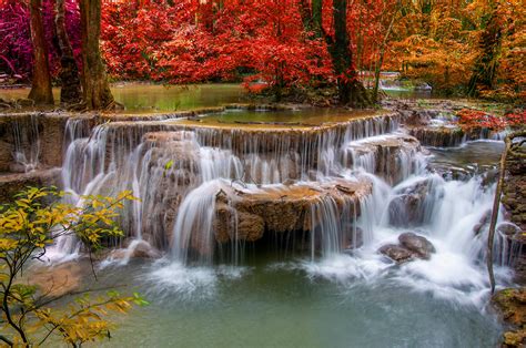 Wallpaper Nature Autumn Waterfalls Seasons