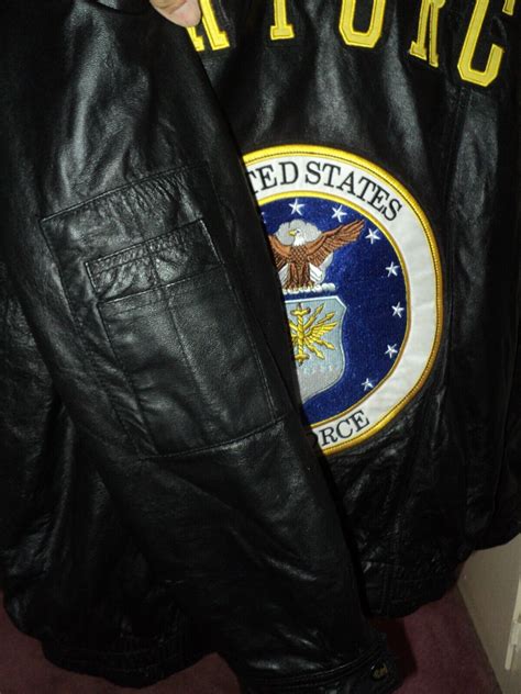 Jwm United States Air Force Black Leather Jacket Sz M Gem