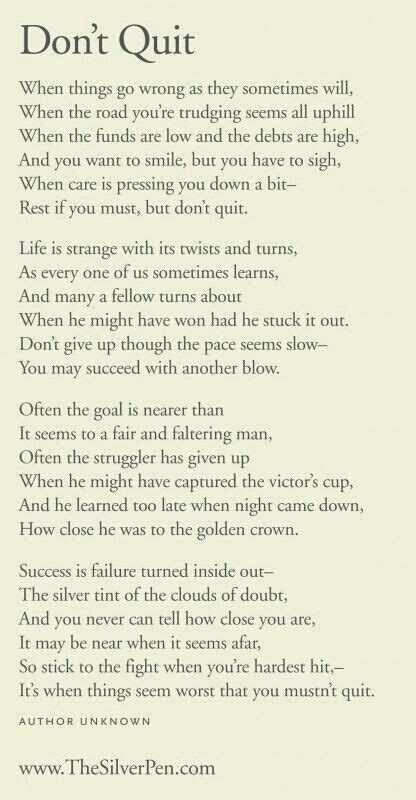 Dont Give Up Poem Rhymes Dontgiveup Words Inspirational Words