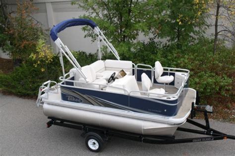 New 14 Ft Pontoon Boat With 25 And Trailer Grand Island 1475 Sport