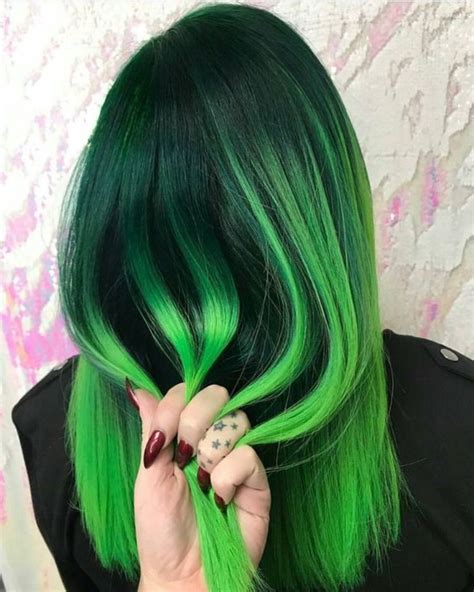 3 Glamorous Green Hair Styles Green Hair Colors Neon