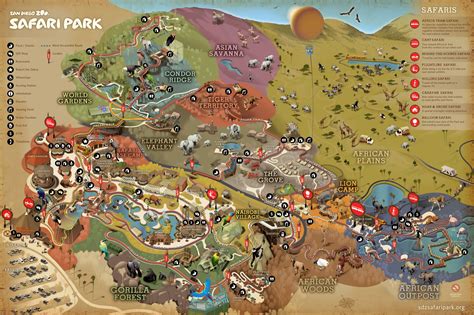 San Diego Zoo Safari Park Map المرسال