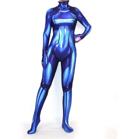 Samus Aran Zero Metroid Cosplay Costume Zentai Suit 3d Tights Jumpsuit Halloween Ebay