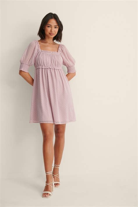 Dobby Mini Dress Pink Na