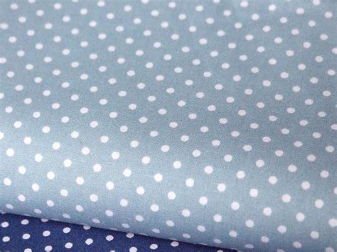 Pale BLUE Navy Spotty Polka Dot COTTON FABRIC For Dress Craft Quilting