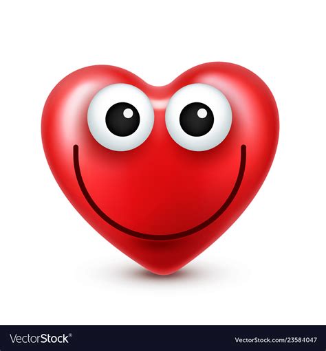 Heart Smiley Emoji For Valentines Day Royalty Free Vector
