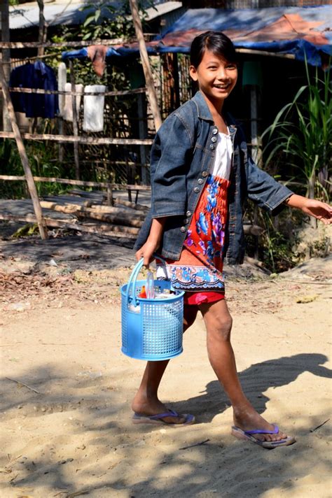 Burmese Girl Dalah Township Yangon Rangoon Myanmar Burma