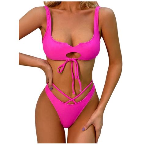 Bikini Set Women Bandage Bathing Suit 2020 New Solid Hollow Out Swimsuit Brazilian Thong Sexy