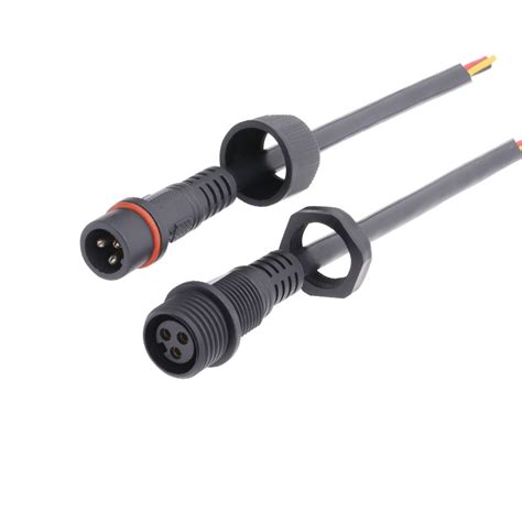 Ip65 Male To Female 3 Pin Panel Power Waterproof Connectors Cable