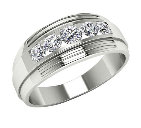 Channel Set Mens Wedding Ring Band Si1 H 110ct Genuine Diamond 14k