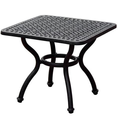 Elysian 21 Inch Square Cast Aluminum Patio End Table By Lakeview