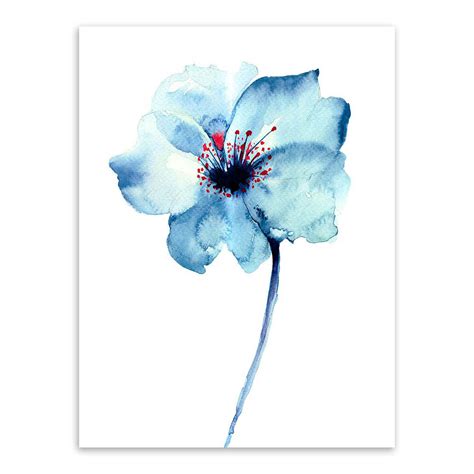 Abstract Watercolor Flower 1 Piece Wall Art Free Global Shipping